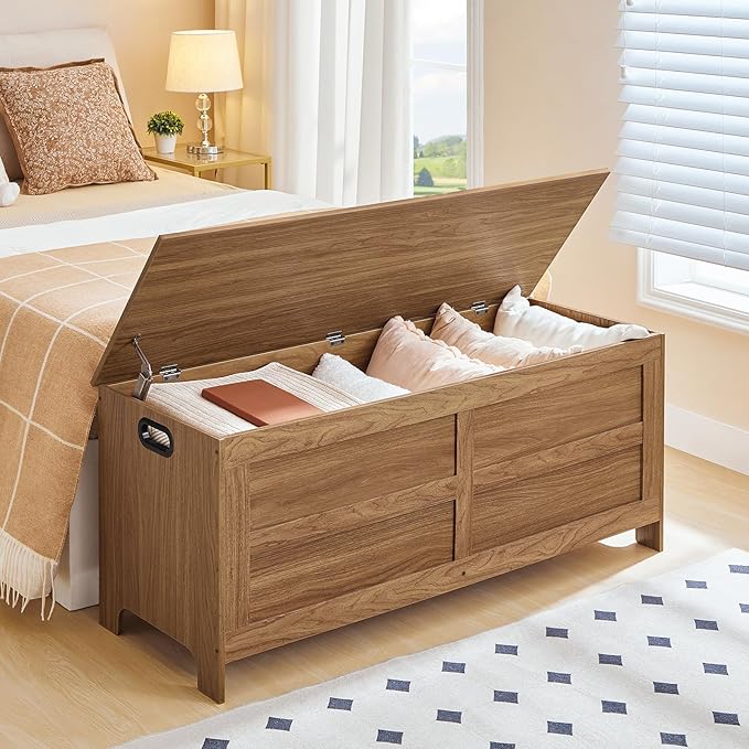 Storage Chest, 47.2” Large Toy Chest, Entryway Storage Trunk, Storage Bench - Image 8