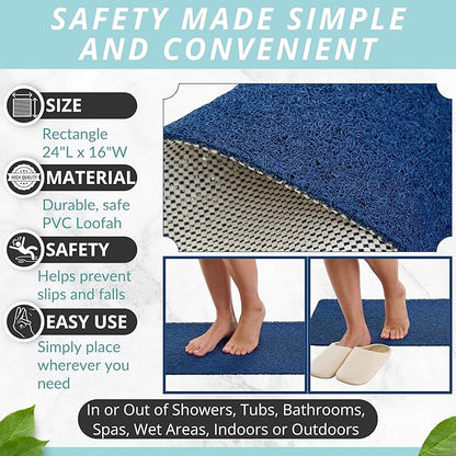 ENKOSI Loofah Non-Slip Shower Mat & Bath Mat – Soft Cushioned Comfort – No - Image 3