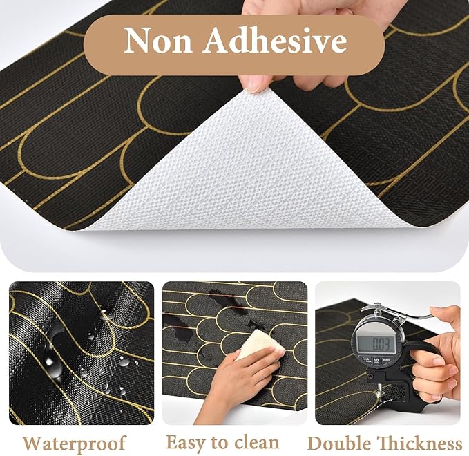 Shelf Liners for Kitchen Cabinets Drawer Liner 17.5in x 20FT Non Adhesive Black - Image 4