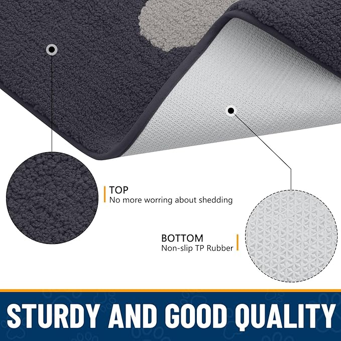 Smiry Dog Door Mat for Muddy Paws, Absorbs Moisture and Dirt, Low-Profile - Image 6
