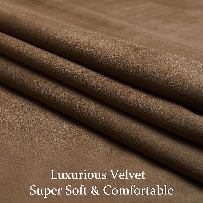 BULBUL Brown Velvet Curtains 63 inch: Luxury Elegant Living Room Curtain - Image 5