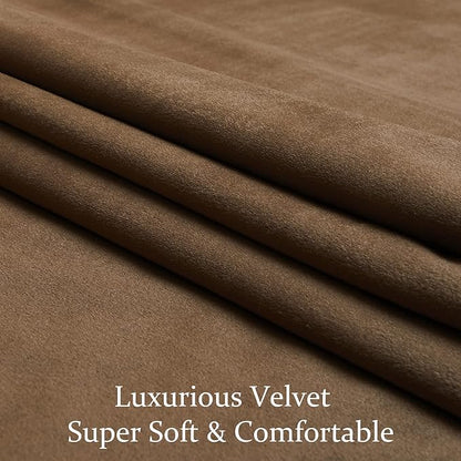 BULBUL Brown Velvet Curtains 63 inch: Luxury Elegant Living Room Curtain - Image 5