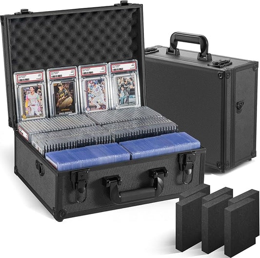 Graded Card Storage Box, Trading Cards Slab Carrying Case, 6 Row Black Hard by Unknown