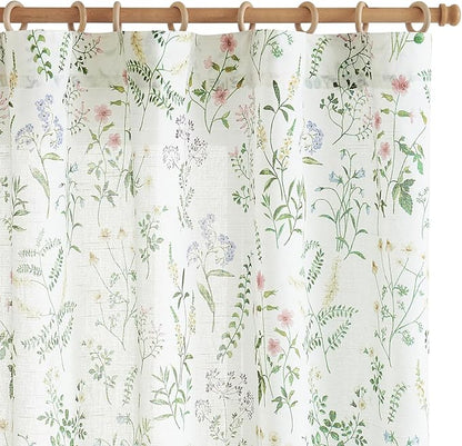 jinchan Floral Linen Blend Curtains - Image 8