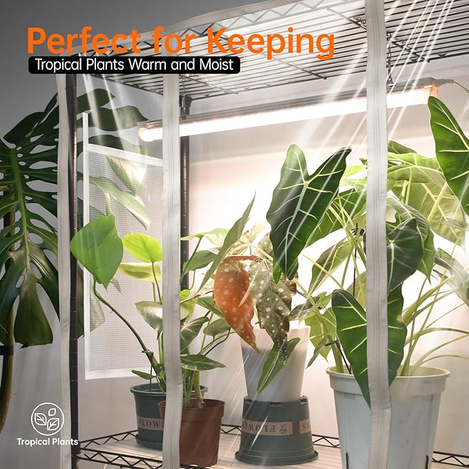 Bstrip Indoor Greenhouse with Grow Light, Mini Green House with 5 Pack T8 Full - Image 3