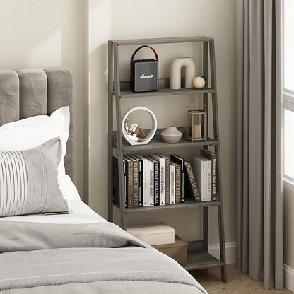 Furinno Ladder Book Shelf, 5-Tier Ladder Shelf, Display Storage Shelves - Image 2
