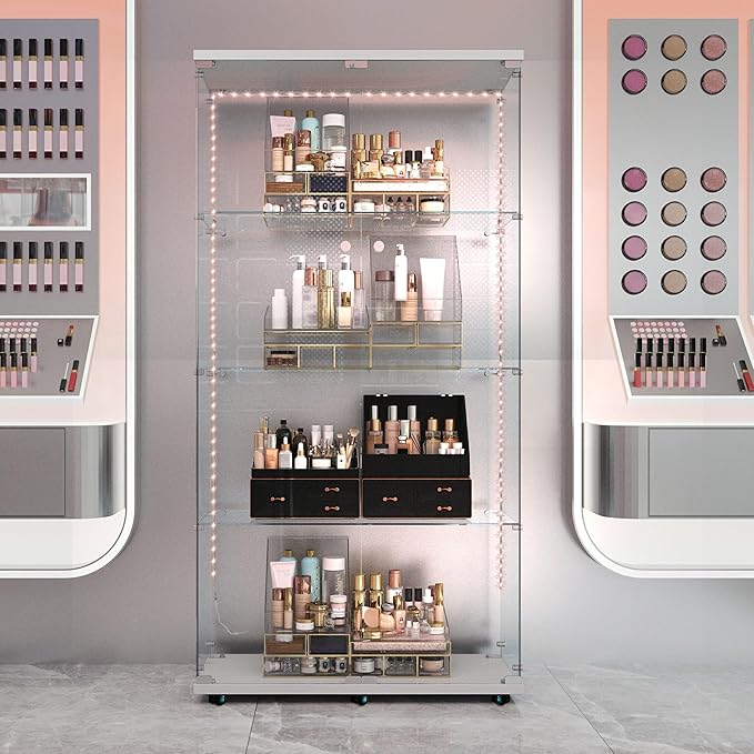 Yoluckea 4 Tiers Glass Display Cabinet by Yoluckea