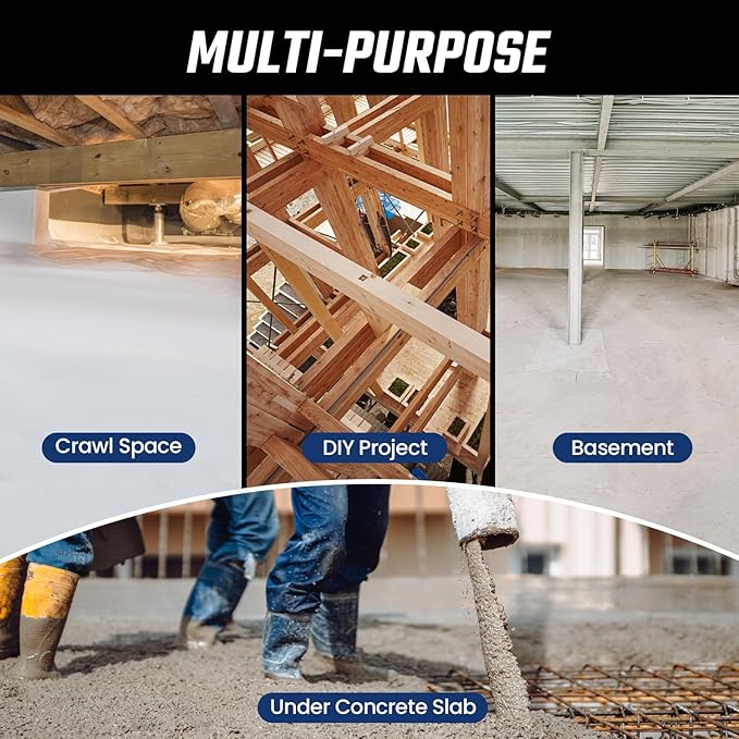 Crawl Space Vapor Barrier, 10 Mil Vapor Barrier, Drop Cloth Moisture Barrier - Image 7