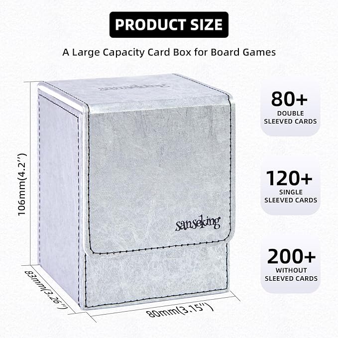 Magic Card Deck Box for MTG Single Deck Card Box fits 100+ TCG Sleeved Cards - Image 2