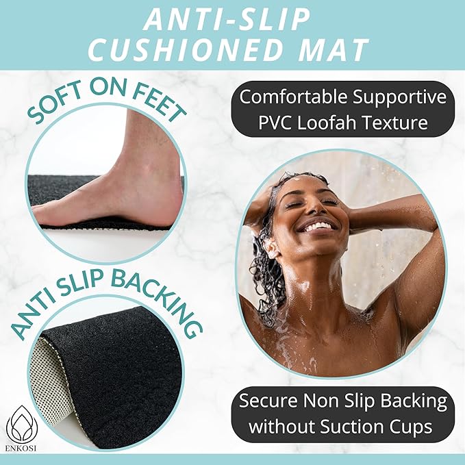 Enkosi Loofah Non-Slip Shower Mat - Image 2