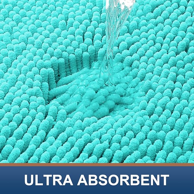 Smiry Luxury Chenille Bathroom Rugs 40x32, Extra Soft and Absorbent Shaggy Bath - Image 4