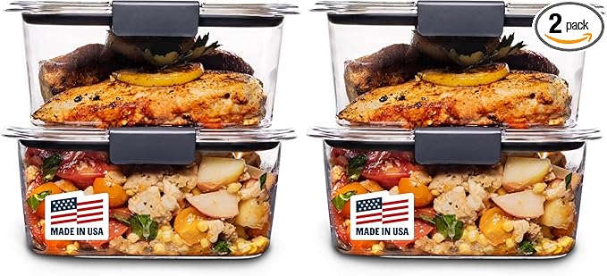 Rubbermaid Brilliance BPA-Free Food Storage Containers, Medium Deep, 4.7 Cup by Rubbermaid