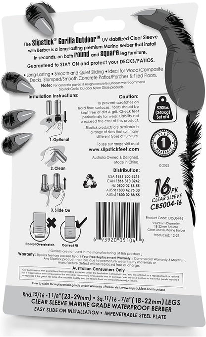 Slipstick GorillaOutdoor Berber Furniture Feet Pads - Image 6