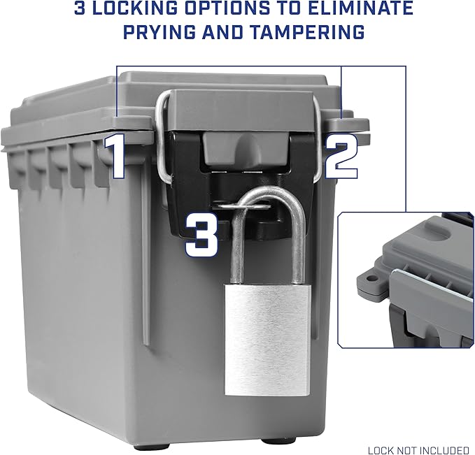 Sheffield 12628 Ammo Storage Box, Stackable .30 Cal Field Boxes, Water and Dust - Image 6