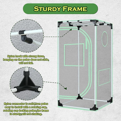 Grow Tent 24"x24"x48" 600D Mylar Hydroponic Indoor Grow Tents - Image 7