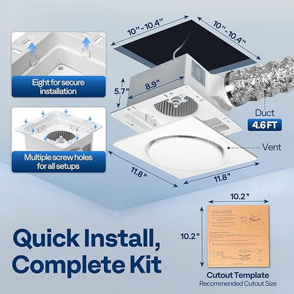 VIVOHOME AutoFlow Bathroom Exhaust Fan - Image 6