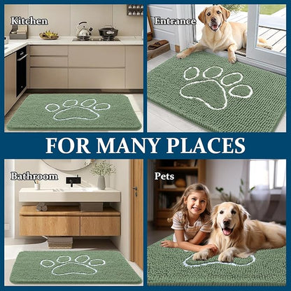 OLANLY Dog Door Mat for Muddy Paws 48x30, Paw Print Design, Absorbs Moisture - Image 8