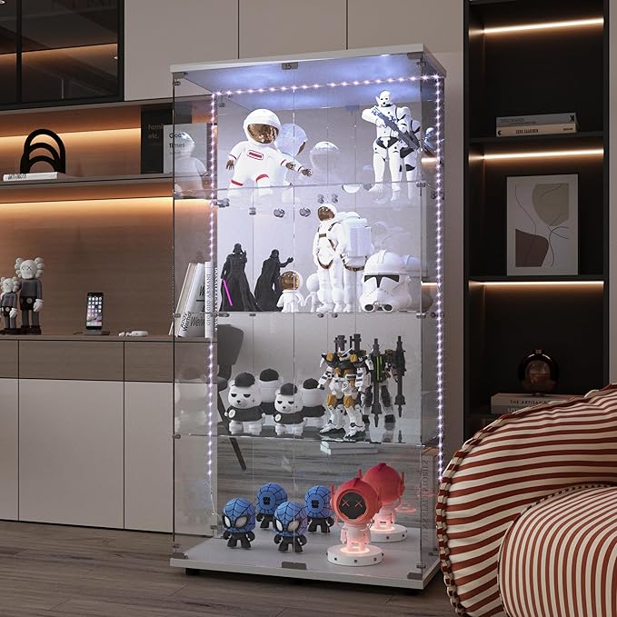 Yoluckea 4-Tier Glass Display Cabinet - Image 6