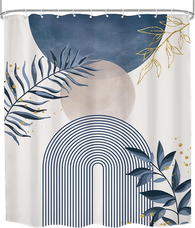 Blue Gray Boho Shower Curtain 72Wx84H Extra Long Dusty Blue Modern Bohemian - Image 7