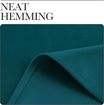 NICETOWN Teal Blackout Cafe Faux Silk Curtains - Image 7