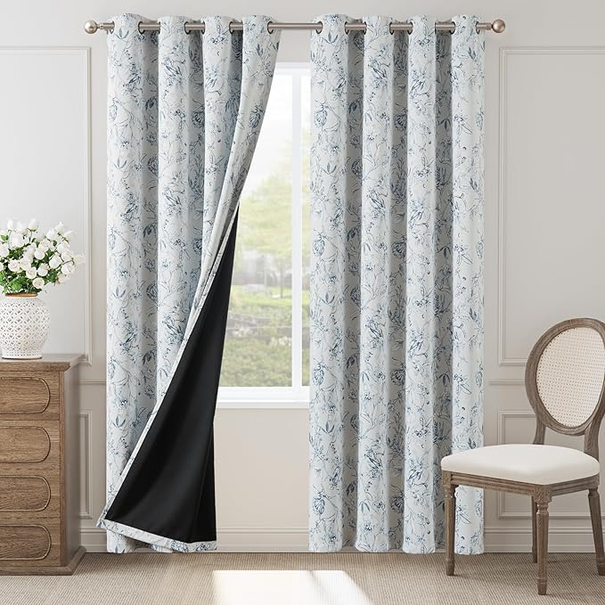 jinchan Floral 95% Blackout Curtains - Image 2