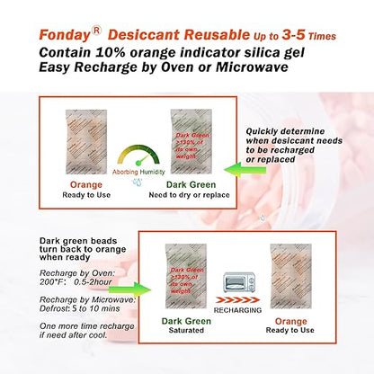 5g x 30 packs Fonday Rechargeable Silica Gel Desiccant Packets Food Grade Fast - Image 6