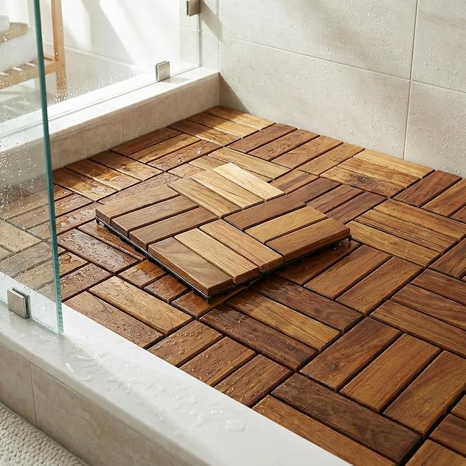 Bare Decor EZ Teak Flooring 12 Slat, 1 Sample Tile - Image 4