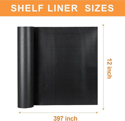 FLPMIX Black Shelf Liner 12 inch Wide: Easy to Cut Kitchen Cabinets Drawer Liner - Image 8