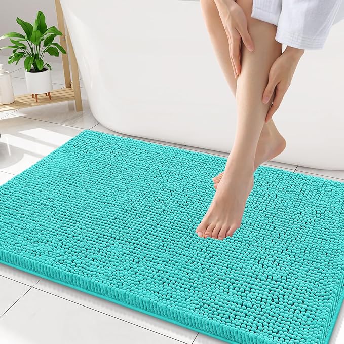 Smiry Luxury Chenille Bathroom Rugs 34x21, Extra Soft and Absorbent Shaggy Bath by Smiry