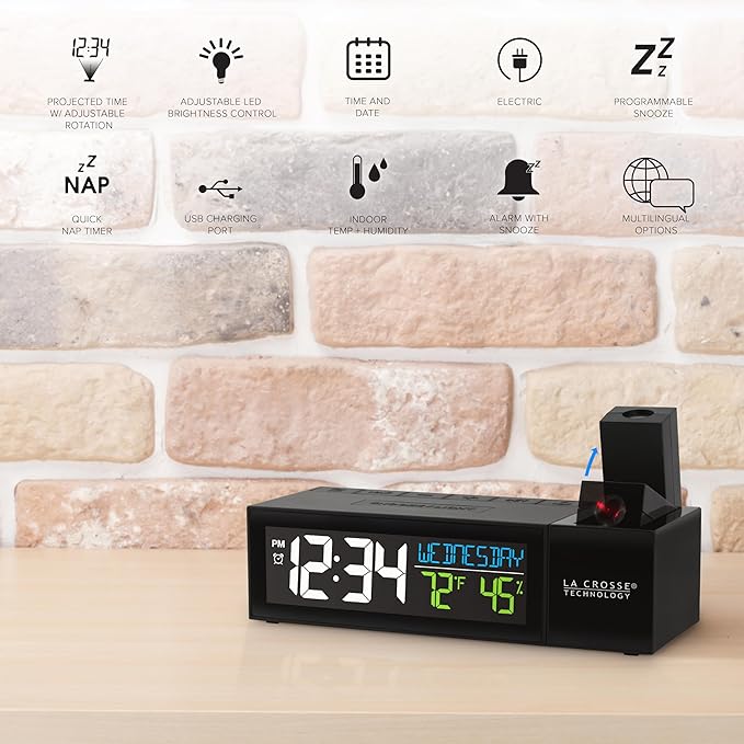 La Crosse Technology 616-1950-INT Pop-Up Bar Projection Alarm Clock - Image 5