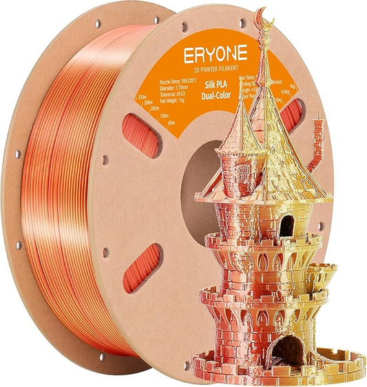 ERYONE Silk Dual Color PLA Filament 3D Printer 1.75mm +/- 0.03mm, Bicolor by ERYONE