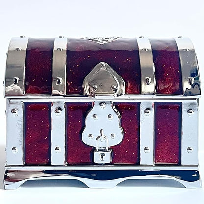 Retro Jewelry Box Arched Vintage Rectangular Metal Chest Necklace Ring Earrings - Image 4