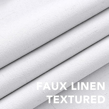 H.VERSAILTEX White Linen Blackout Curtains Durable Thick Textured Linen Look - Image 5