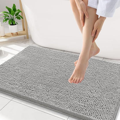 Smiry Luxury Chenille Bathroom Rugs 34x21, Extra Soft and Absorbent Shaggy Bath by Smiry