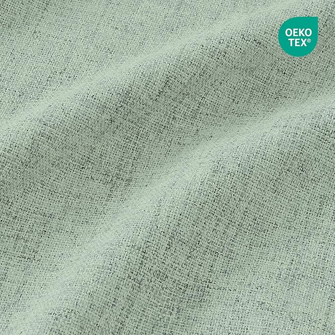 CUCRAF Linen 100% Blackout Curtains 90 Inch Length 2 Panels Set, Back Tab and - Image 5