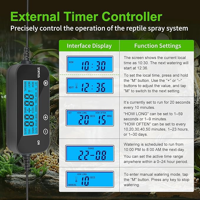 Reptile Fogger Humidifier for Glass Terrariums, Auto-Refill Misting System - Image 3