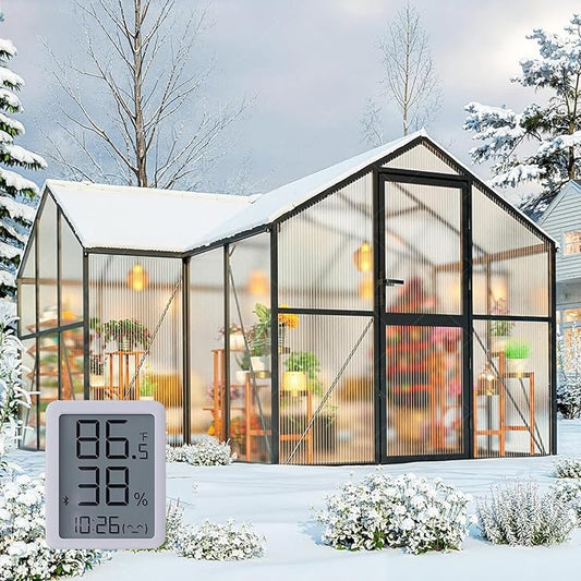 12X12FT Green Houses for Outside, Large Greenhouse for Outdoors and Garden by WUKHG