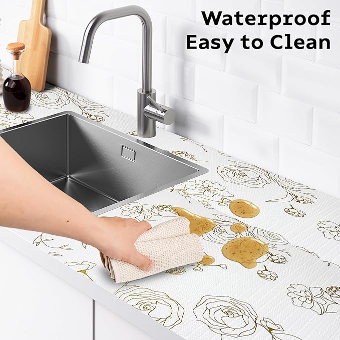 Shelf and Drawer Liner for Kitchen Cabinets Non-Adhesive, Strong Grip Non-Slip - Image 4