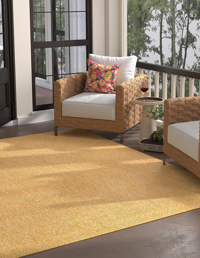 Unique Loom Collection Casual Transitional Solid Heathered Indoor/Outdoor by UniqueLoom