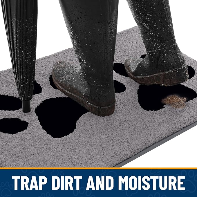 Smiry Dog Door Mat for Muddy Paws, Absorbs Moisture and Dirt, Low-Profile - Image 2