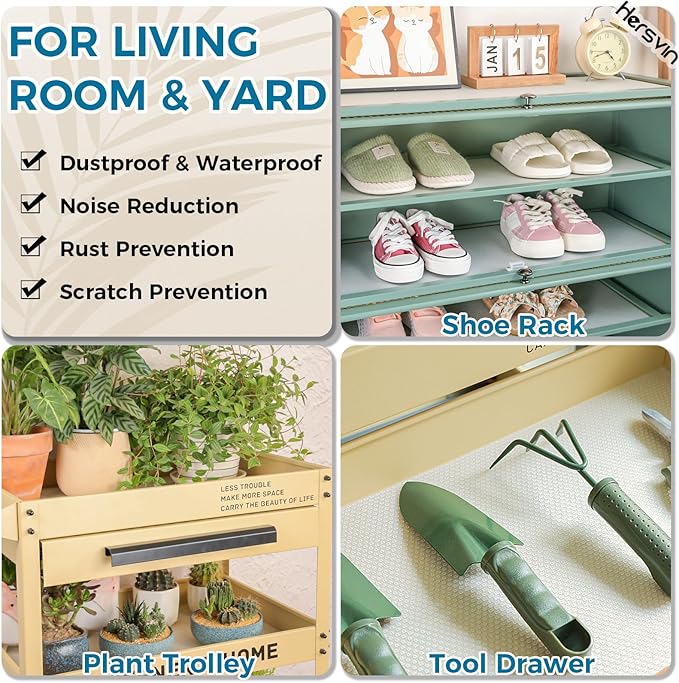 Hersvin Shelf Liners, 14in x 20ft Kitchen Drawer Mats, Non-Adhesive EVA - Image 9