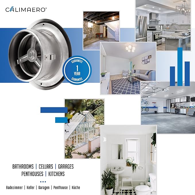 calimaero® TVE 4" Stainless Steel Vents, Round Adjustable Wall Air Vent - Image 5