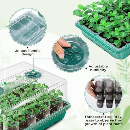 192 Cells Seed Starter Tray, 4 Packs Seed Starter Kit - Image 2