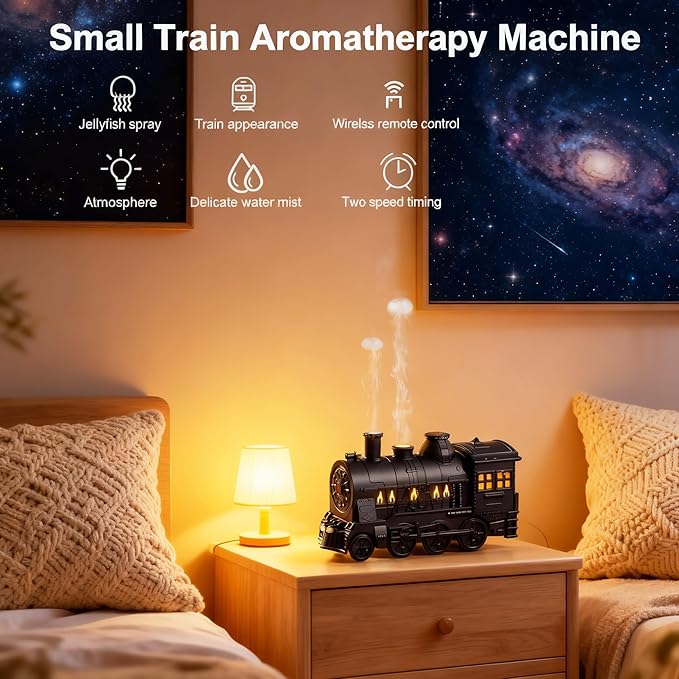 Valentine's Day Train Humidifier 300ml, Dual Mist Outlets Cool Mist Diffuser - Image 4