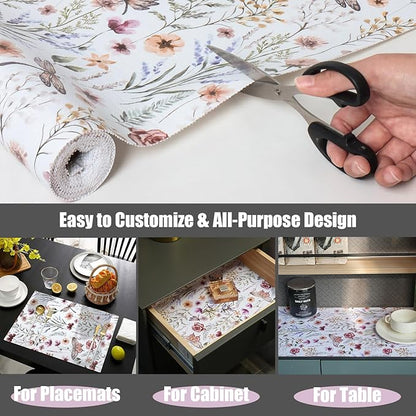Floral Shelf and Drawer Liner for Kitchen Cabinets, 24IN x 10FT Non-Adhesive - Image 7