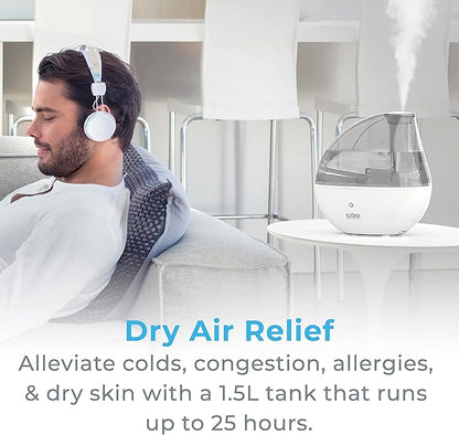 Pure Enrichment MistAire Silver Ultrasonic Cool Mist Humidifier - Image 2