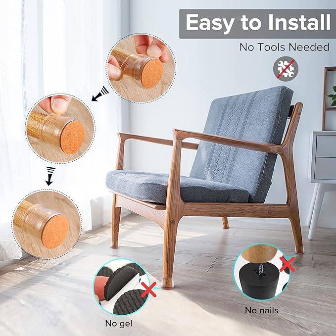 32PCS Upgraded Silicone Chair Leg Floor Protectors - Image 5