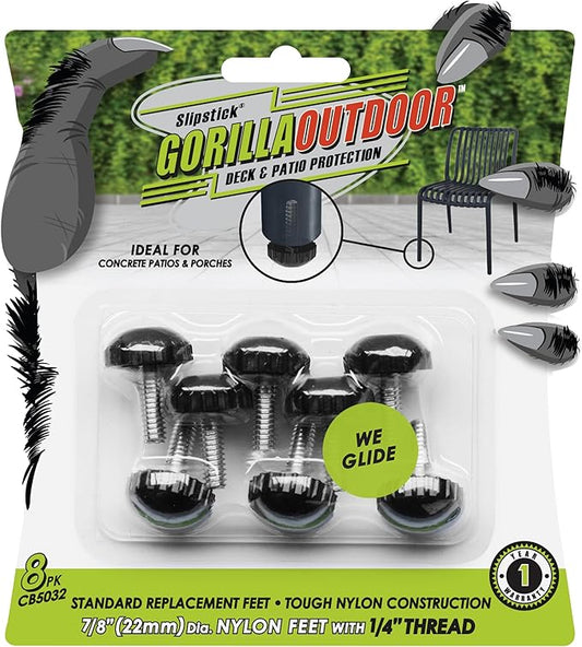 Slipstick Gorilla Outdoor Adjustable Furniture Levelers Weatherproof Screw in by Slipstick