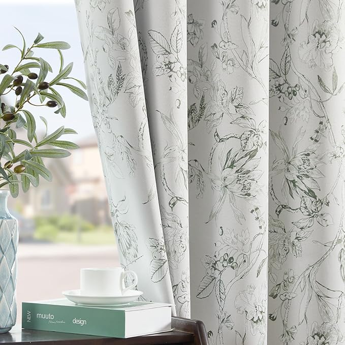 jinchan Floral 95% Blackout Curtains by JINCHAN