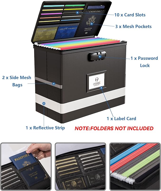 Oterri 2 Pack Fireproof Document Box - Image 3